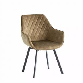 CONTEMPORARY Green VELVET SWIVEL DINING CHAIRS WITH BLACK LEGS 