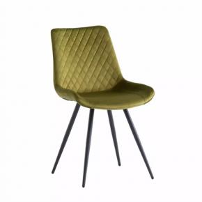 LUXURY Green VELVET DINING CHAIR WITH QUILTED BACK