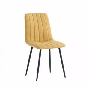 MODERN Yellow FABRIC DINING CHAIRS WITH STICH DETAILING