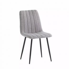 MODERN Light Gray FABRIC DINING CHAIRS WITH STICH DETAILING