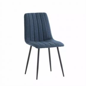 MODERN Blue FABRIC DINING CHAIRS WITH STICH DETAILING