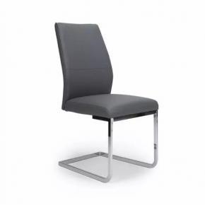 CONTEMPORARY Comfortable Gray Leather CANTILEVER DINING CHAIRS