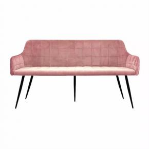 CARVER STYLE SQUARE QUILTED Pink VELVET DINING BENCH 160CM