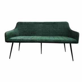 CARVER STYLE SQUARE QUILTED Forest Green VELVET DINING BENCH 160CM