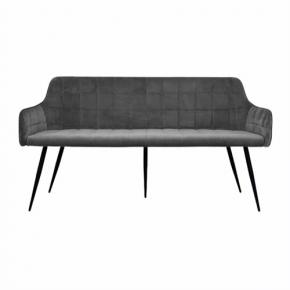CARVER STYLE SQUARE QUILTED Gray VELVET DINING BENCH 160CM