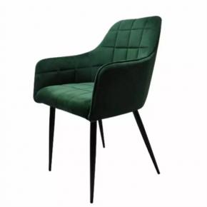 CARVER STYLE SQUARE QUILTED Green VELVET DINING CHAIRS