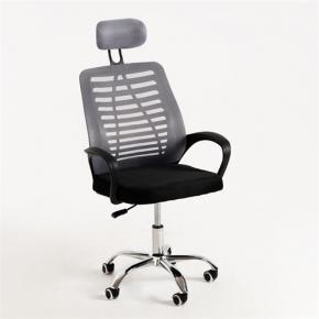 Upholstered Office Chair Swivel Ergonomic Gray Mesh