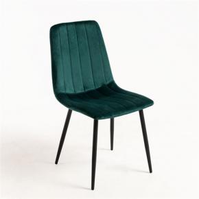 Dark green velvet side chair 