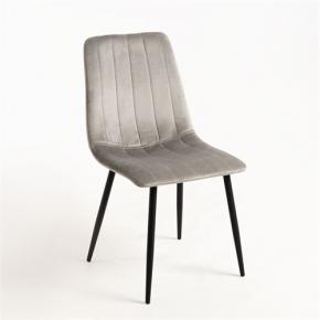 Warm gray velvet side chair 