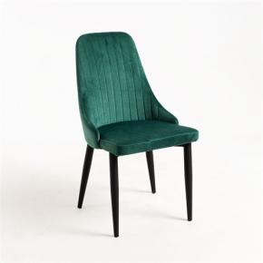 Green velvet restaurant chair backrest