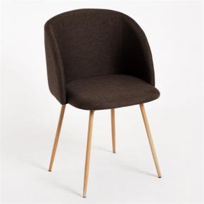 Dark brown fabric dining chair