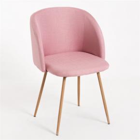Pink fabric dining chair