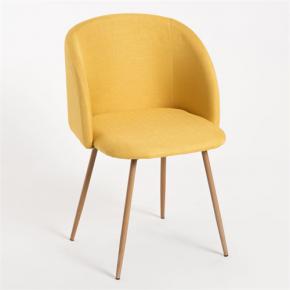 Yellow fabric dining chair