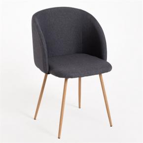 Dark gray fabric dining chair