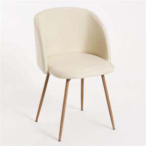 Beige fabric dining chair