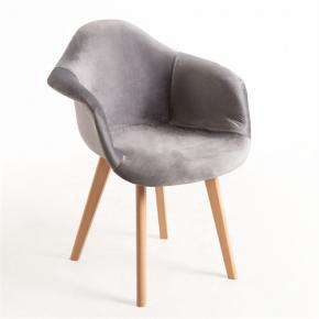 Gray fabric Armchair DAW style beech wood leg