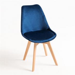 Scandinavian navy blue velor chair