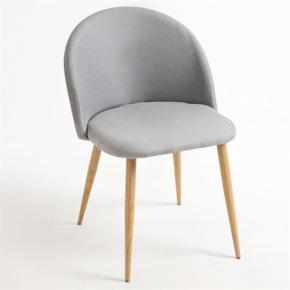 Warm gray fabric cafe chair mid back