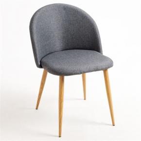 Dark gray fabric cafe chair mid back