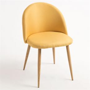 Yellow fabric cafe chair mid back
