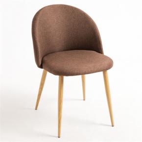 Brown fabric cafe chair mid back