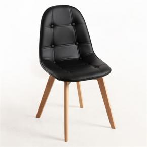 Eames DSW Padded Wood Leather Chair