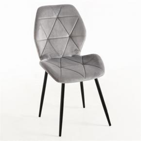 Gray velor dining chair