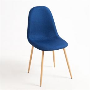 Navy blue fabric side chair armless