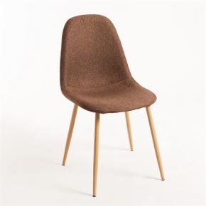 Brown fabric side chair armless