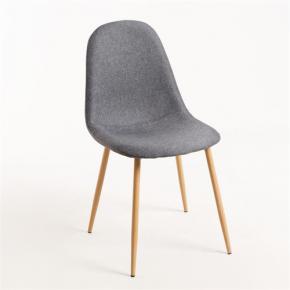 Dark gray fabric side chair armless