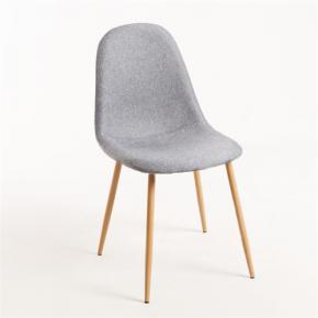 Warm gray fabric side chair armless