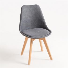 Gray tulip dining cafe chair with cushion
