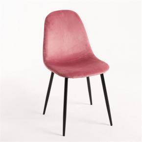 Stylish pink velvet side dining chair