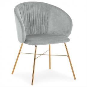 Scandinavian armchair gray velvet luxury