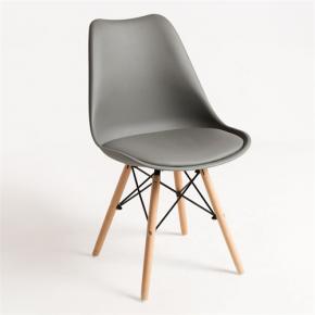 Tulip chair dark gray polypropylene seat with cushion