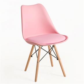 Tulip chair pink polypropylene seat with cushion
