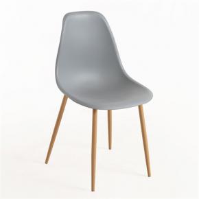 Warm gray DSW style side chair metal leg