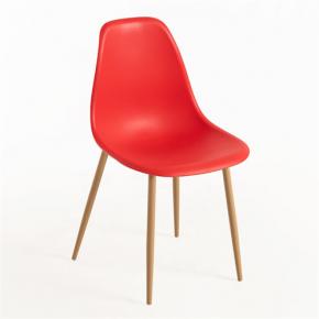 Red DSW style side chair metal leg