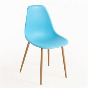 Sky blue DSW style side chair metal leg