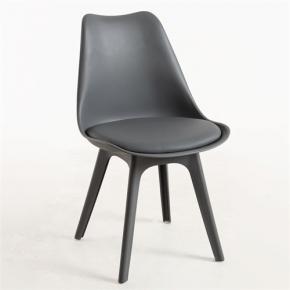 Full pp tulip dining chair gray leather cushion