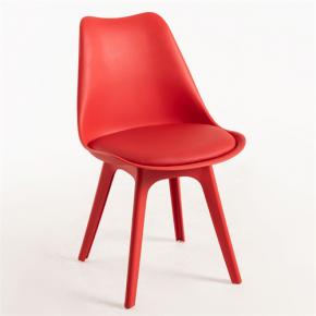 Full pp tulip dining chair red leather cushion
